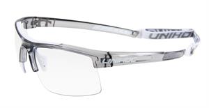 Sportsbriller - Unihoc hockey briller til voksne - Energy senior, Krystal/Grå/Hvid